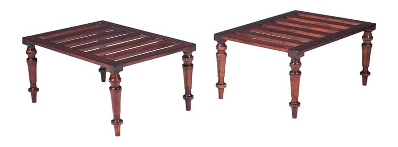 Inline Image - Lot 319: A pair of luggage stands in Victorian style, of recent manufacture incorporating some period and later elements | Est. £400-600 (+ fees)