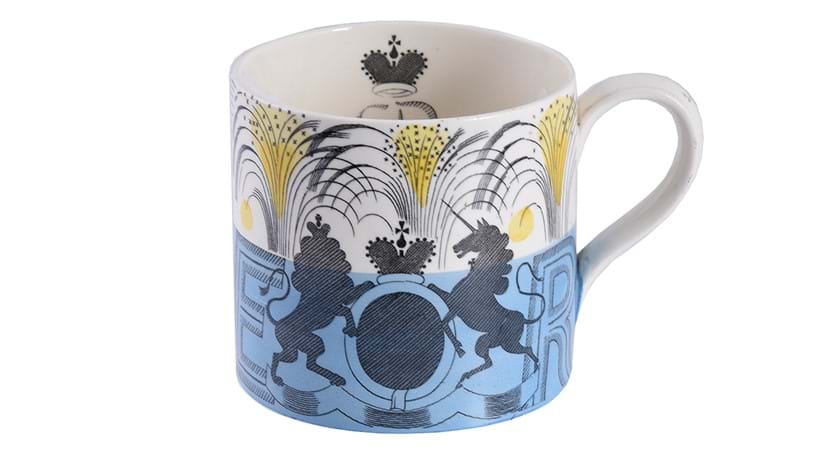 Inline Image - Lot 579: Eric Ravilious (1903-1942) for Wedgwood, a commemorative mug for the anticipated coronation of King Edward VIII, 1937 | Est. £700-1,000 (+ fees)