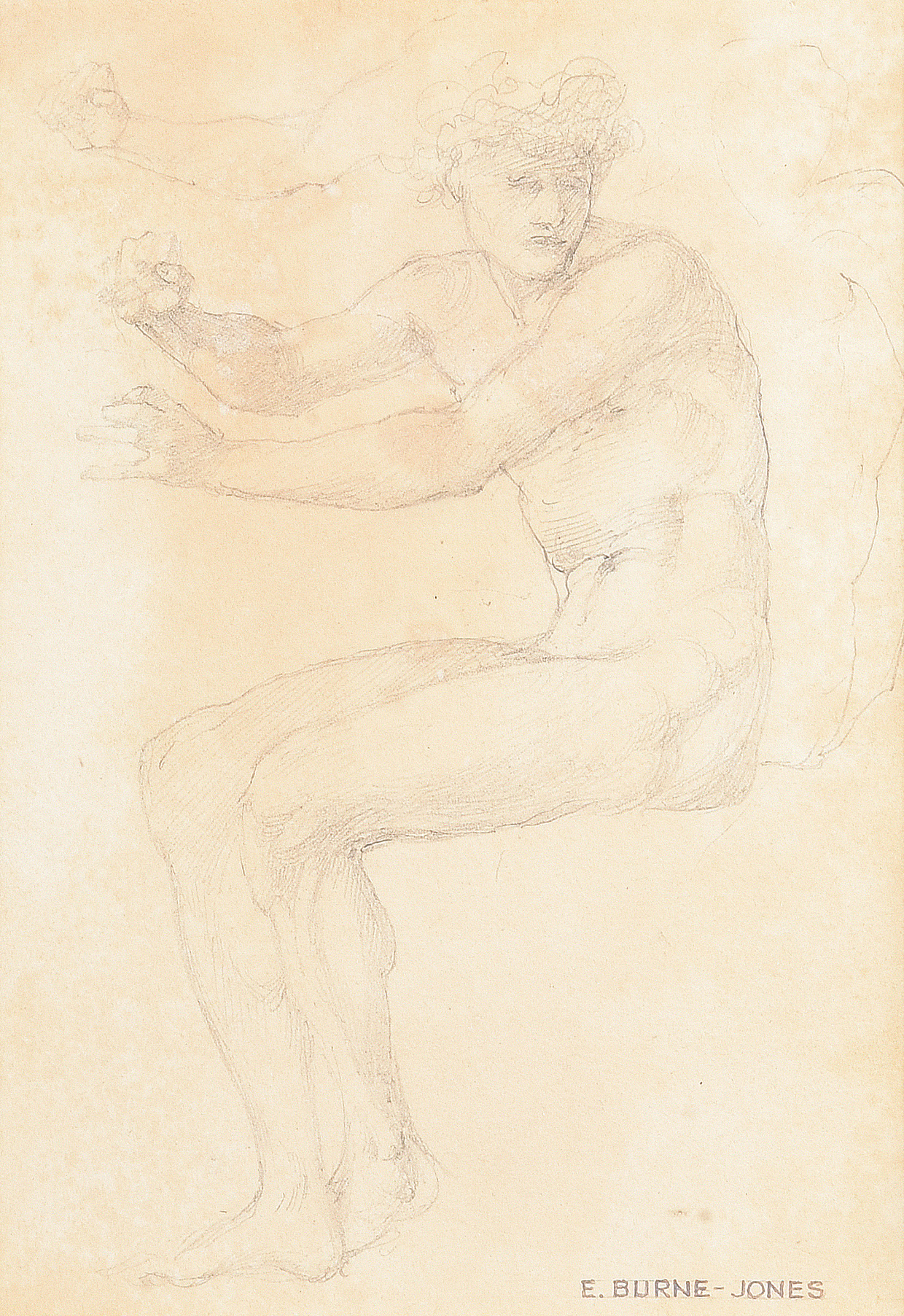 Inline Image - Sir Edward Coley Burne-Jones (English 1833-1898), 'Bacchus, a sketch for The Feast Of Peleus', Pencil | Sold for £9,450 (October 2023)