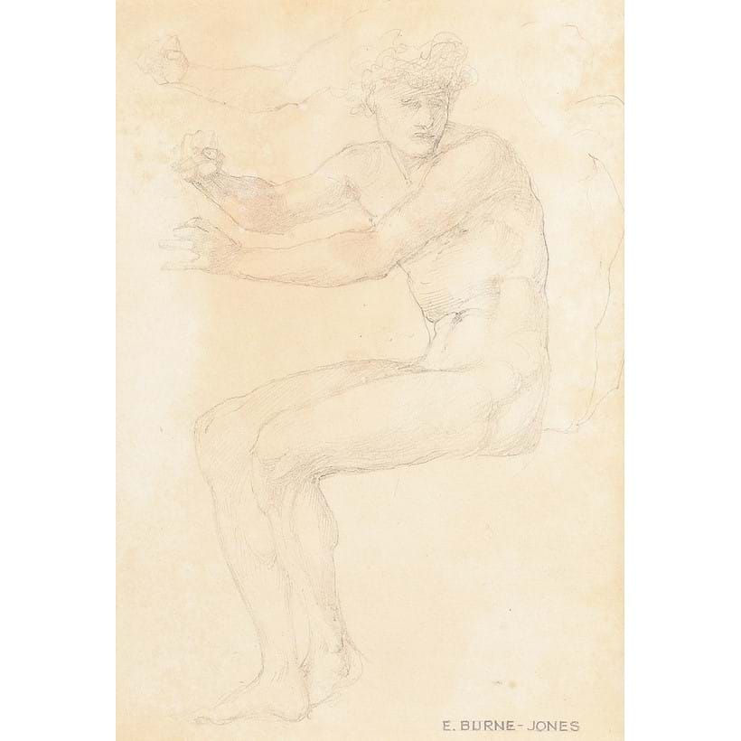 Inline Image - Sir Edward Coley Burne-Jones (English 1833-1898), 'Bacchus, a sketch for The Feast Of Peleus', Pencil | Sold for £9,450 (October 2023)
