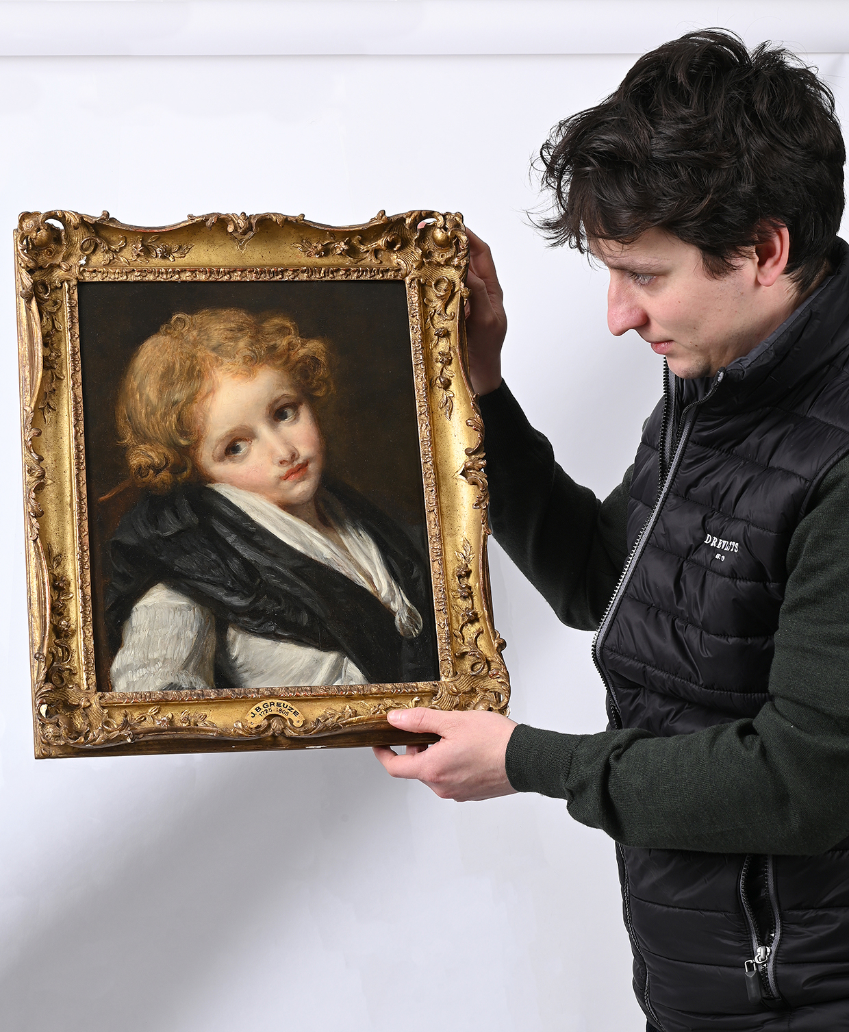 Inline Image - Daniele Amesso; Lot 102: Jean Baptiste Greuze (French 1725-1805), Portrait of a child in a black and white dress, Oil on panel | Est. £20,000-30,000 (+ fees), 21 February 2024