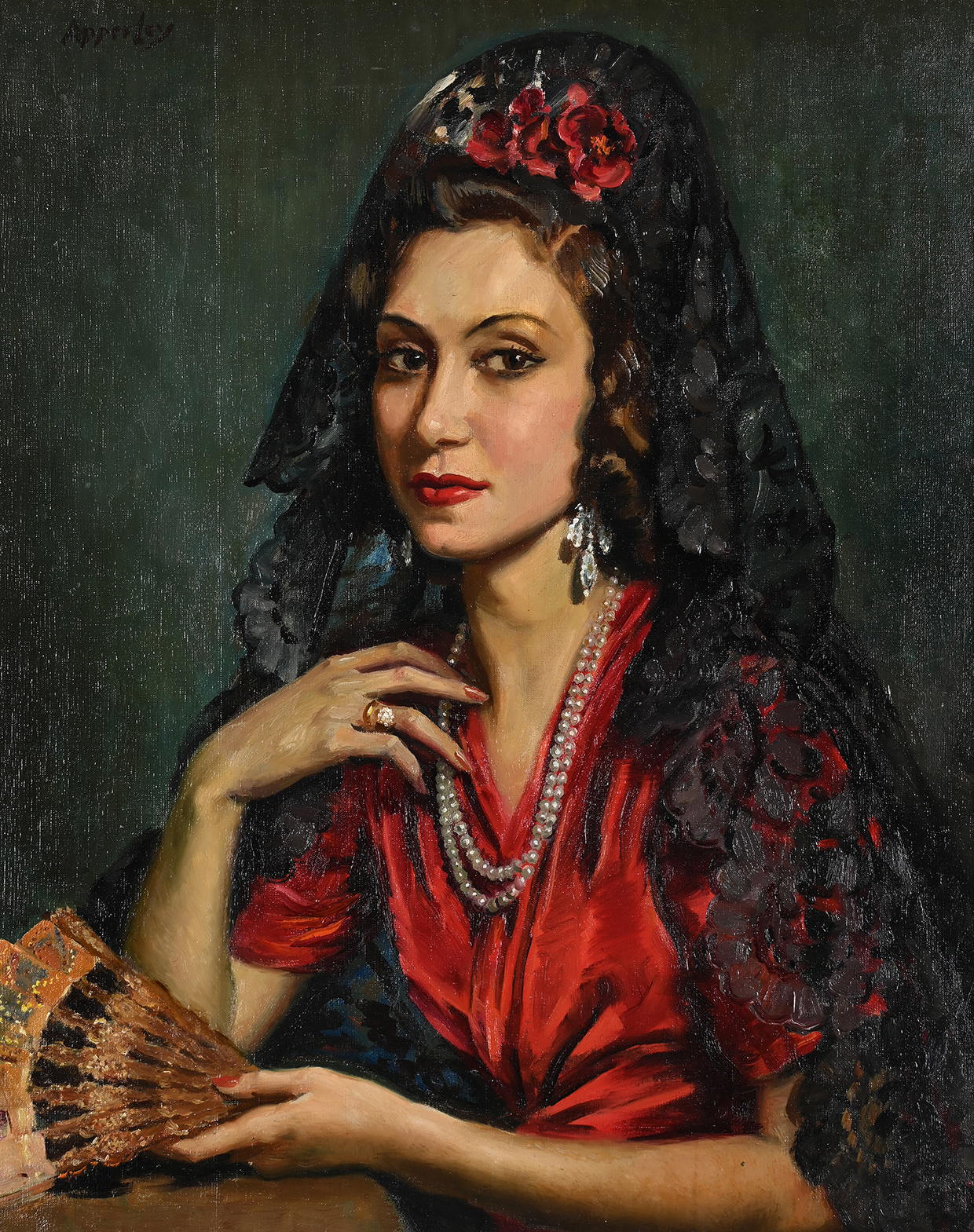 Inline Image - Lot 214: George Owen Wynne Apperley (British 1884-1960), 'Magda', Oil on canvas | Est. £700-1,000 (+ fees)