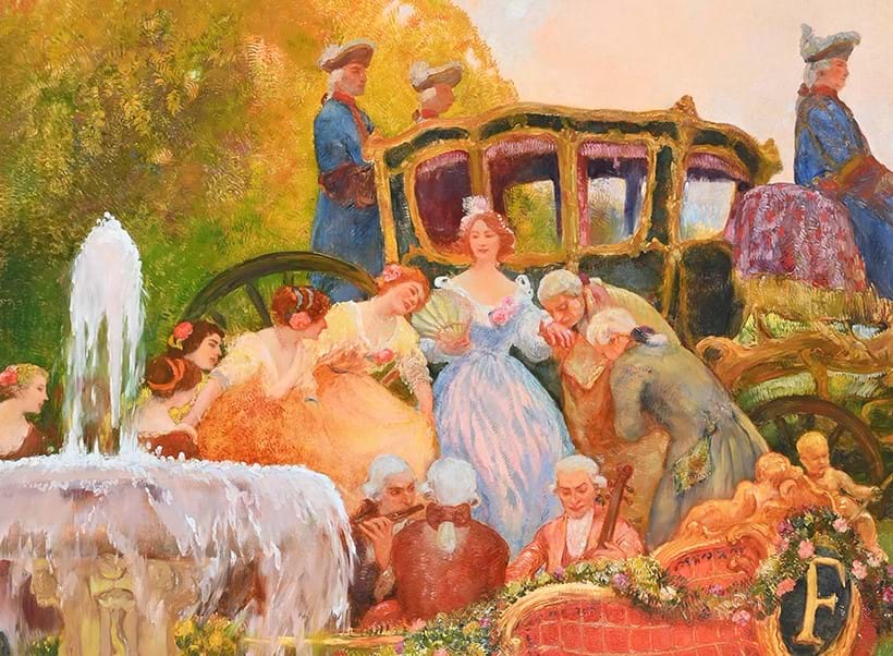 Inline Image - Lot 213 (detail): ‘L'Arrive de la Princesse’ by Gaston La Touche (1854-1913) | Est. £8,000-12,000 (+ fees)
