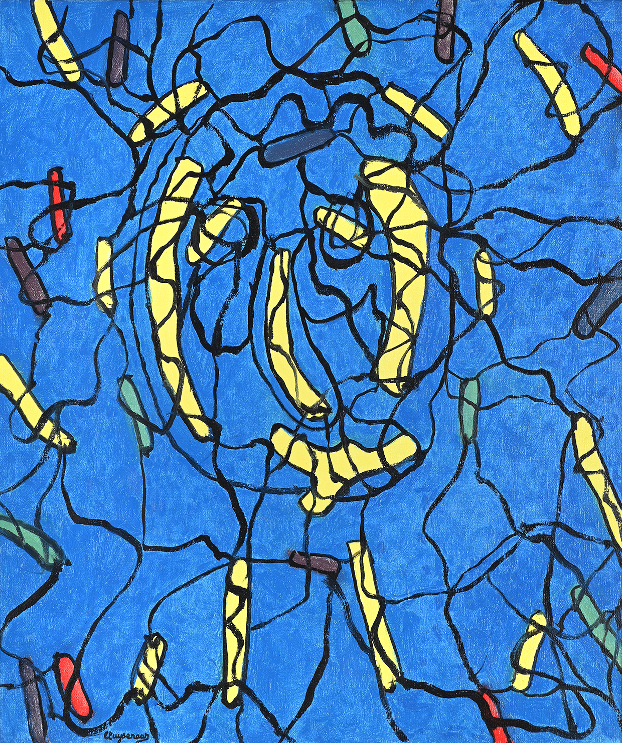 Inline Image - Lot 123: John Cluysenaar (Belgian 1899-1986), 'Visage Imaginaire', Oil on canvas | Est. £300-500 (+ fees)