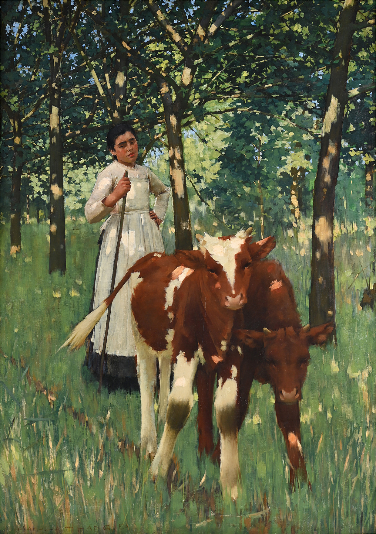 Inline Image - Lot 35: Henry Herbert La Thangue (British 1859-1929), 'The Cow Girl', Oil on canvas | Est. £80,000-120,000 (+ fees)