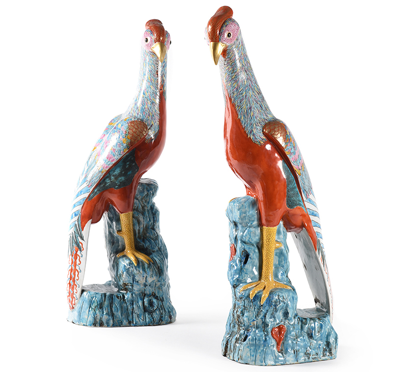 Inline Image - A pair of ‘Famille Rose’ porcelain pheasants | Est. £1,200-1,800 (+ fees)