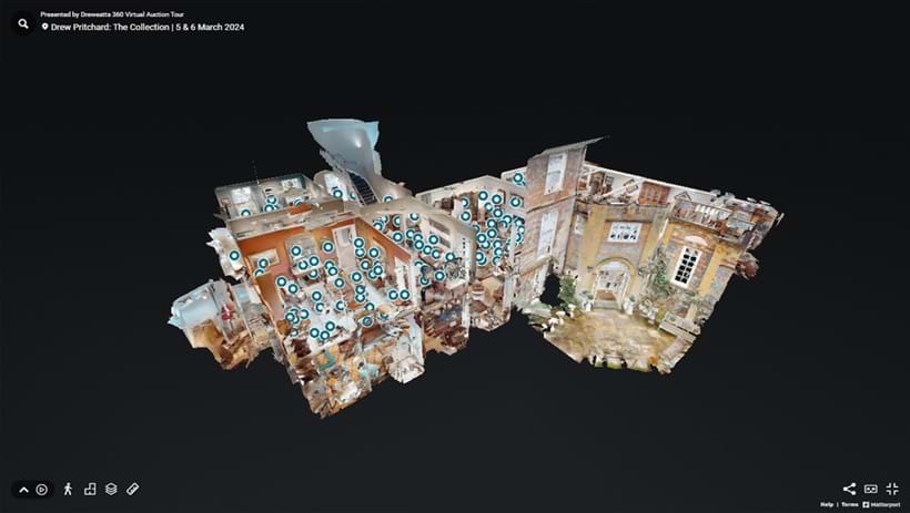 Inline Image - The "Dollshouse View" of Donnington Priory. You can click on the "View Dollshouse", "View Floor Plan" or "Floor Selector" icon to navigate to the room you want to view.