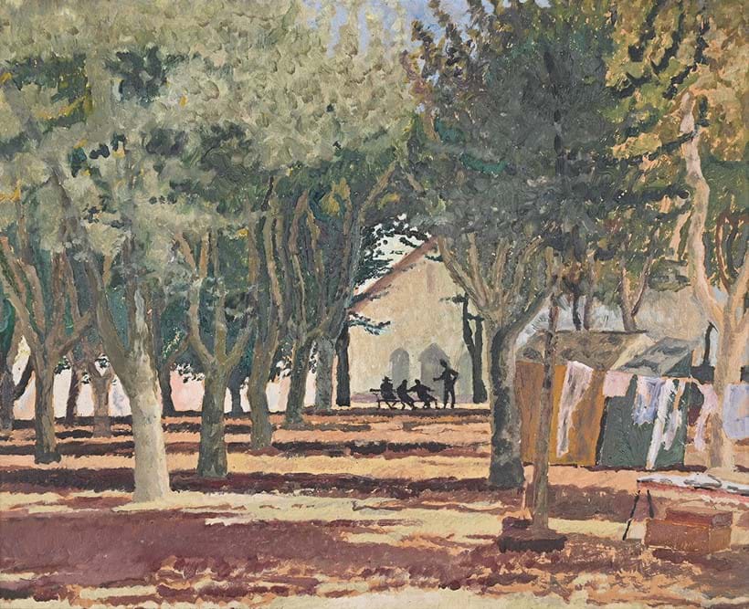 Inline Image - Lot 6: Marion Richardson (British 1892-1946), 'Village Scene, South of France', Oil on board | Est. £200-400 (+ fees)