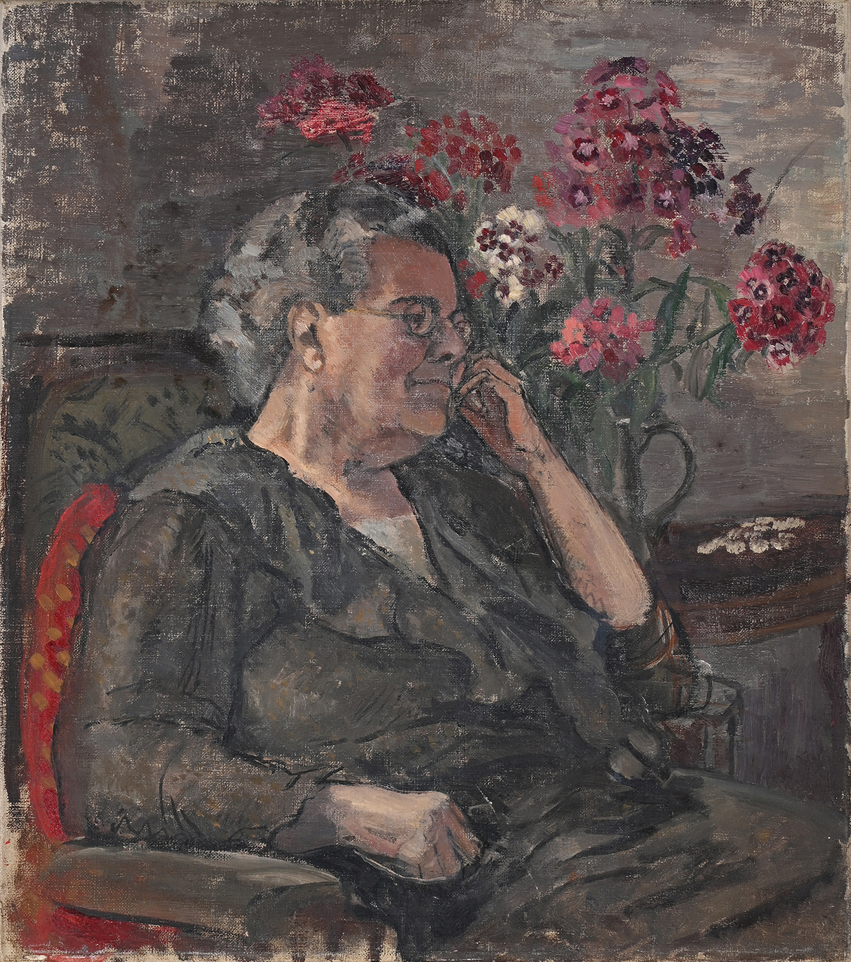 Inline Image - Lot 10: Marion Richardson (British 1892-1946), 'Marion Richardson's Mother, Ellen Richardson (Née Dyer)', Oil on canvas | Est. £150-200 (+ fees)