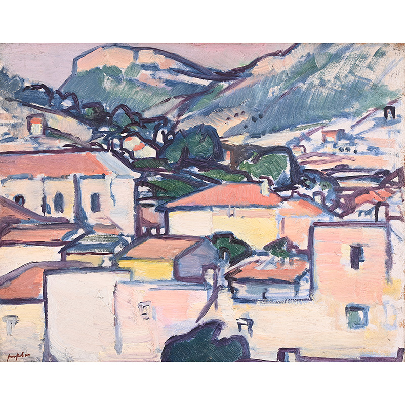  Samuel John Peploe (Scottish 1871-1935) Cassis, Looking Inland oil on panel, signed