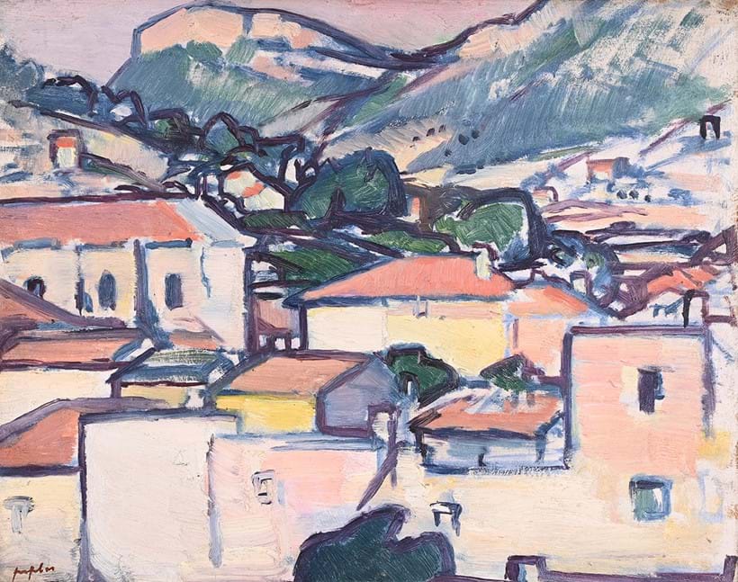 Inline Image - Lot 74: ‡ Samuel John Peploe (Scottish 1871-1935), Cassis, Looking Inland, Oil on panel | Sold for £87,700