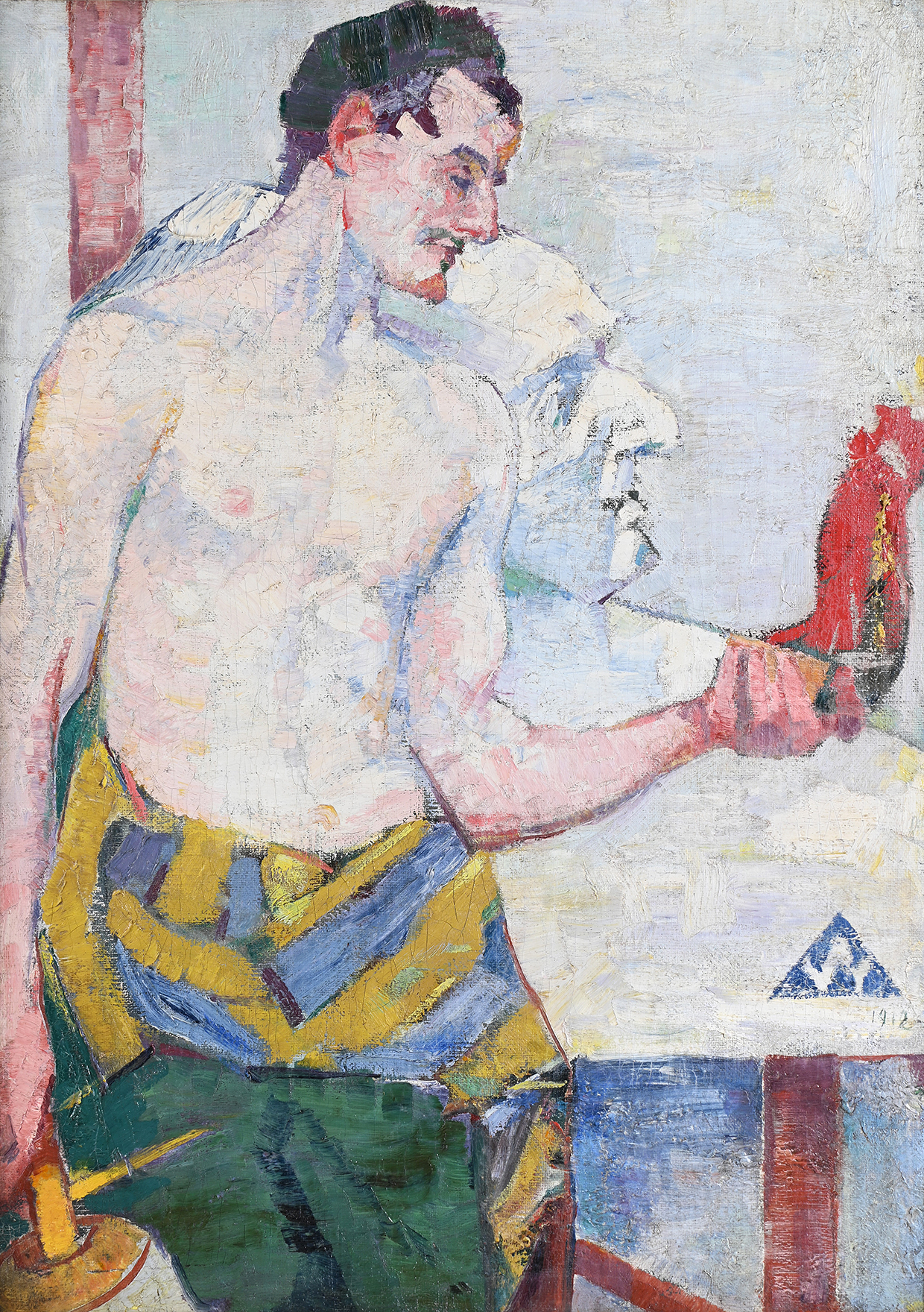 Inline Image - Lot 84: λ Alfred Wolmark (British 1877-1961), 'Gaudier Brzeska at Work', Oil on canvas | Sold for £175,200