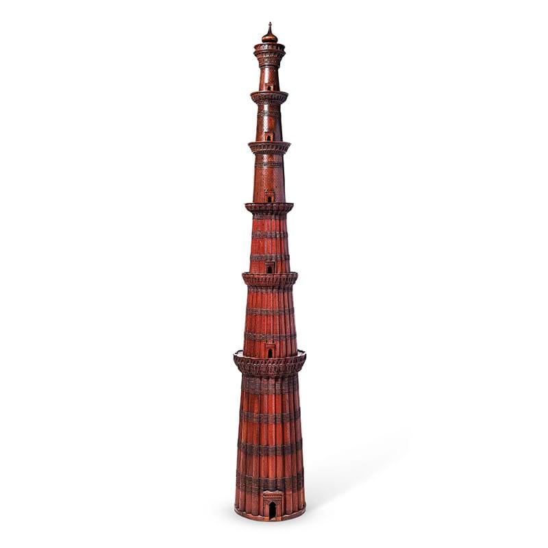An Indian teak model of the Qutb Minar, 19th century and later