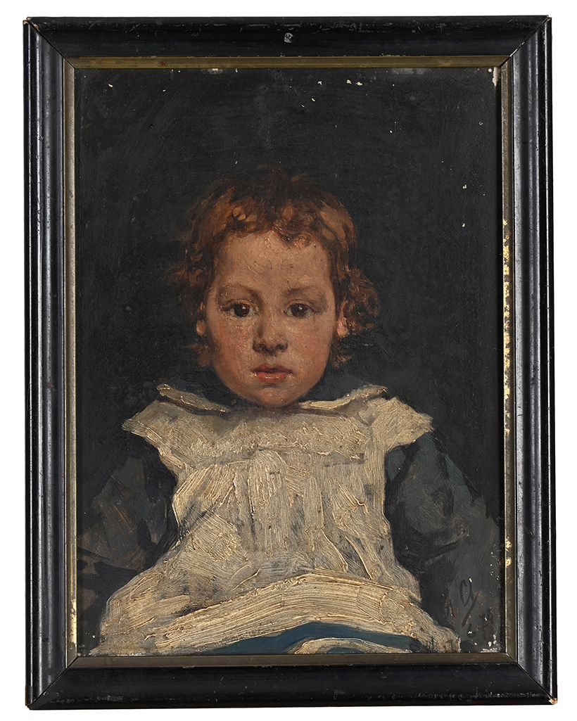 Inline Image - Lot 91: Alfred Cluysenaar (Belgian 1837-1902), 'Study of André Edmond Alfred Cluysenaar, age two', oil on panel | Est. £80-120 (+ fees)