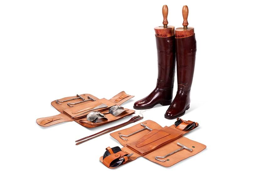 Inline Image - Lot 4: A pair of Princess Margaret's brown leather riding boots, by Maxwell of London, 20th century | Est. £300-500 (+ fees)