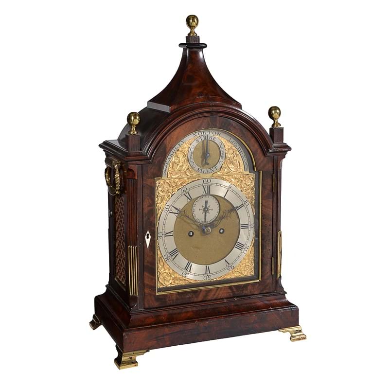 A fine George III brass mounted mahogany table clock, Eardley Norton, London, circa 1790