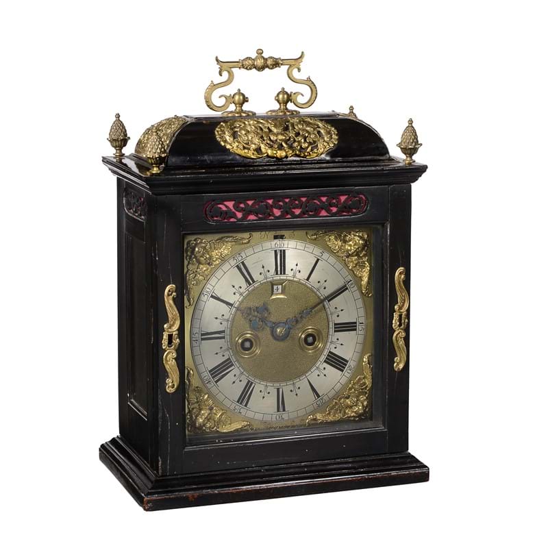 A fine William III brass mounted ebony table clock with pull-quarter repeat, Brounker Watts, London, circa 1690-95
