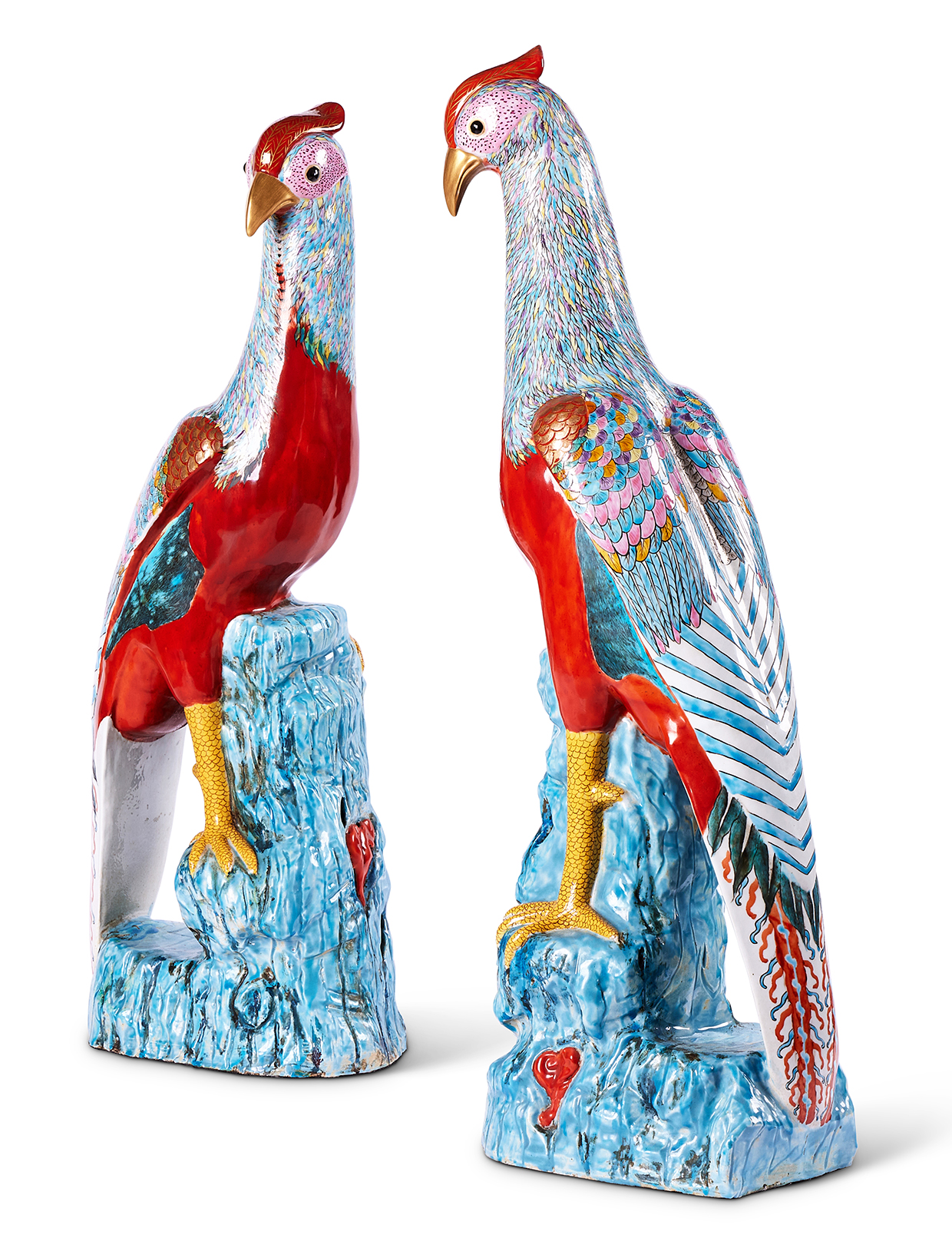 Inline Image - Lot 42: A pair of porcelain pheasants, in the mid-18th century Chinese export manner, modern | Sold for £18,900