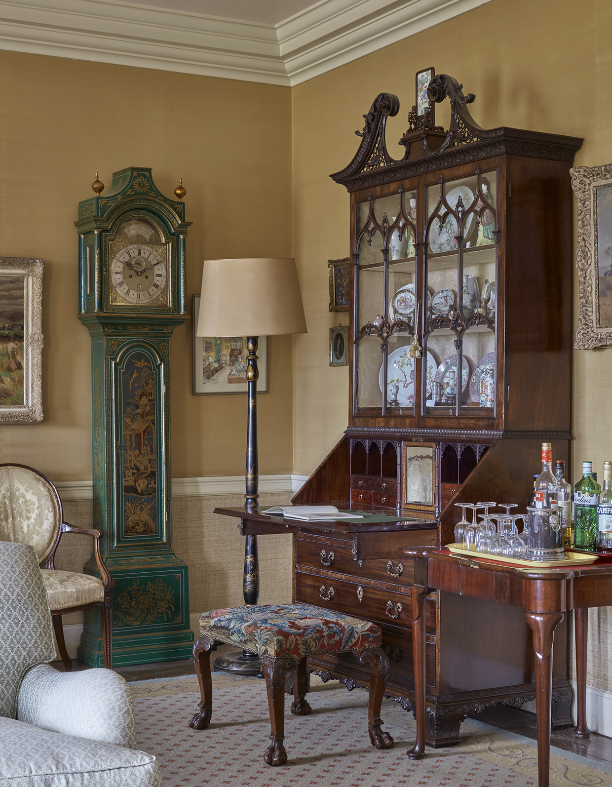 Inline Image - Lot 89: A George III mahogany bureau-cabinet, attributed to Wright and Elwick, circa 1770 | Est. £12,000-18,000 (+ fees)