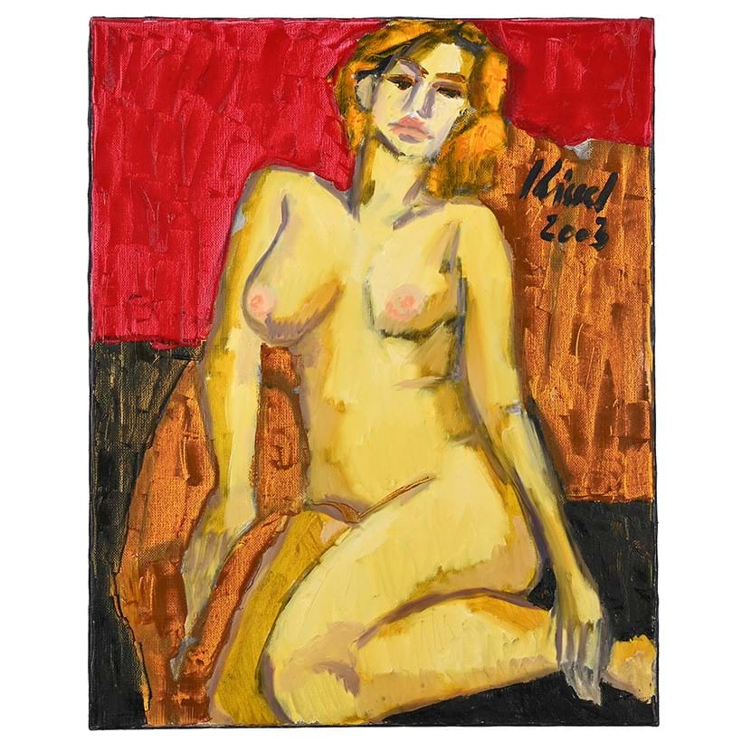 Inline Image - Lot 131: λ Gernot Kissel (German 1939-2008), 'Seated Nude', Oil on canvas | Est. £1,000-1,500 (+ fees)