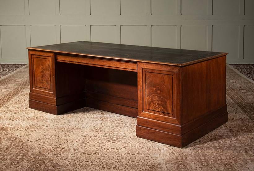 Inline Image - Lot 364: A Regency mahogany and ebony inlaid library desk by George Bullock, circa 1815 | Est. £20,000-30,000 (+ fees)