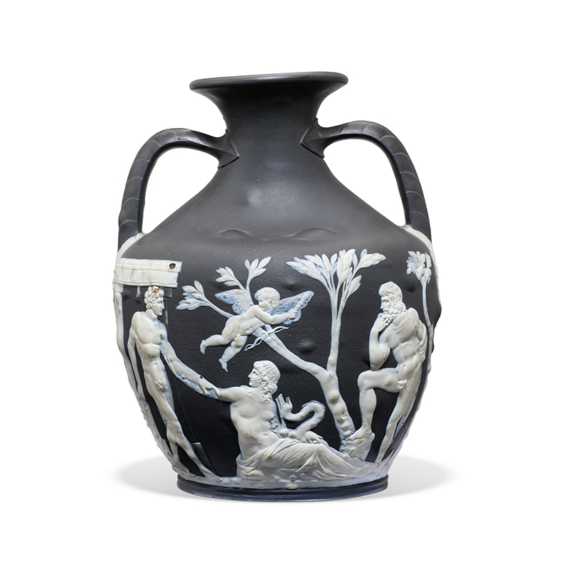 A Wedgwood black Jasperware trial ‘first edition’ model of the Portland vase, circa 1789