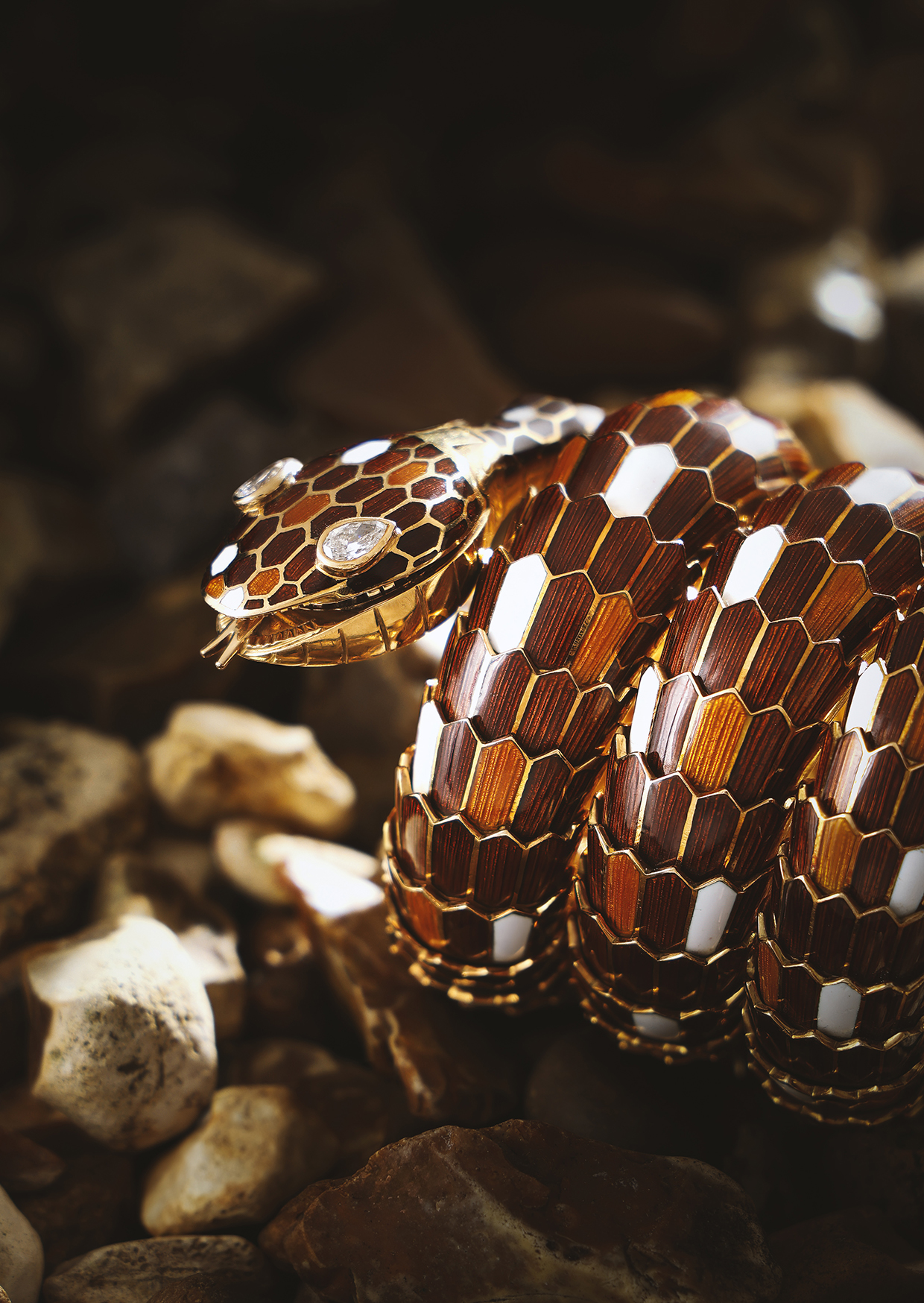 Inline Image - Bulgari, an enamel and diamond 'Serpenti' bracelet watch, circa 1965 | Sold for £87,700 | June 2024