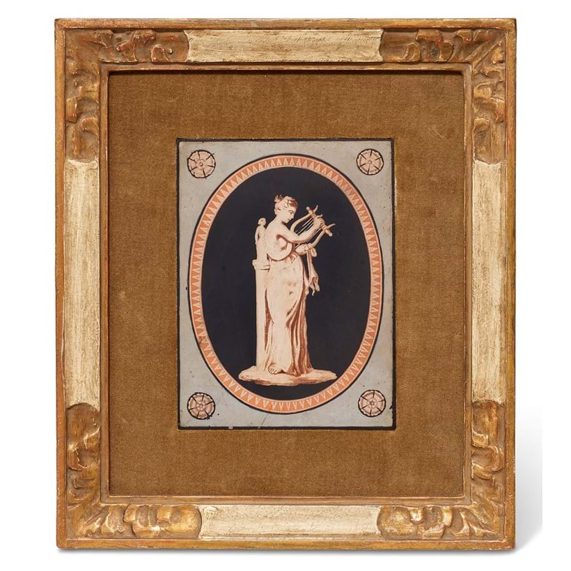 Inline Image - Lot 1095: A Staffordshire ceramic black encaustic-decorated rectangular plaque, probably late 18th century | Est. £5,000-8,000 (+ fees)