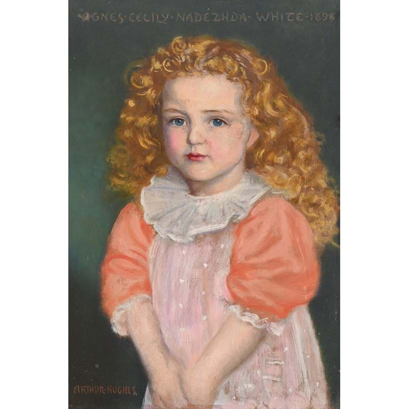 Inline Image - Lot 145: Arthur Hughes (British 1832-1915), 'Agnes Cecily Nadézhda White', Oil on board | Est. £1,500-2,500 (+ fees)