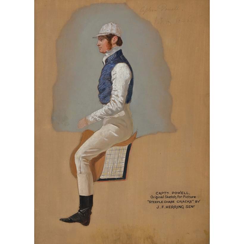 Inline Image - Lot 227: John Frederick Herring Senior (British 1795-1865), 'The Study of Captain Powell, for Steeplechase Cracks', Oil on panel | Est. £7,000-10,000 (+ fees)