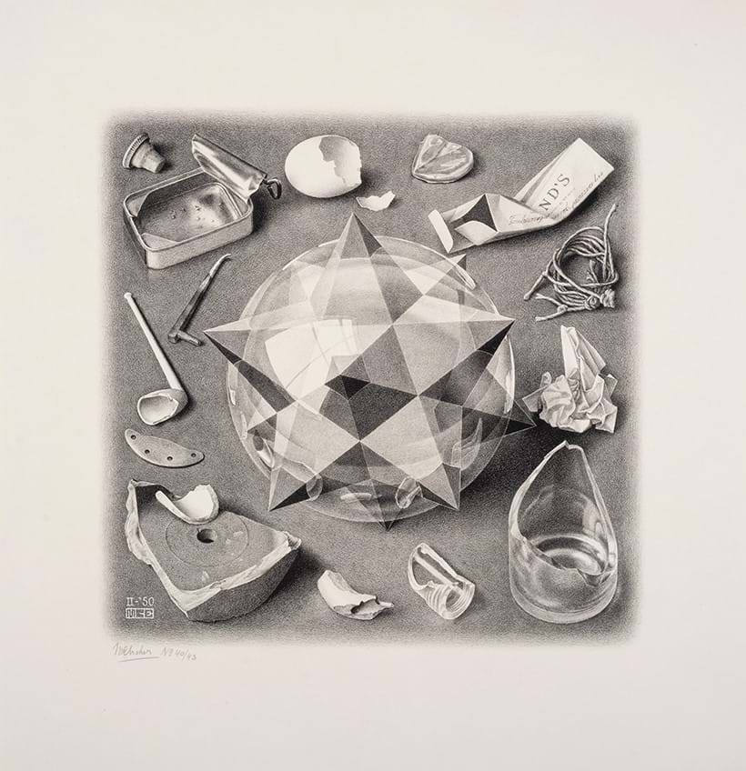 Inline Image - Lot 210: Maurits Cornelis Escher (1898-1972), ‘Contrast (Order and Chaos) (Bool 366)’, Lithograph, 1950, a fine richly inked impression, signed in pencil, numbered from the edition of 43 | Est. £8,000-12,000 (+ fees)