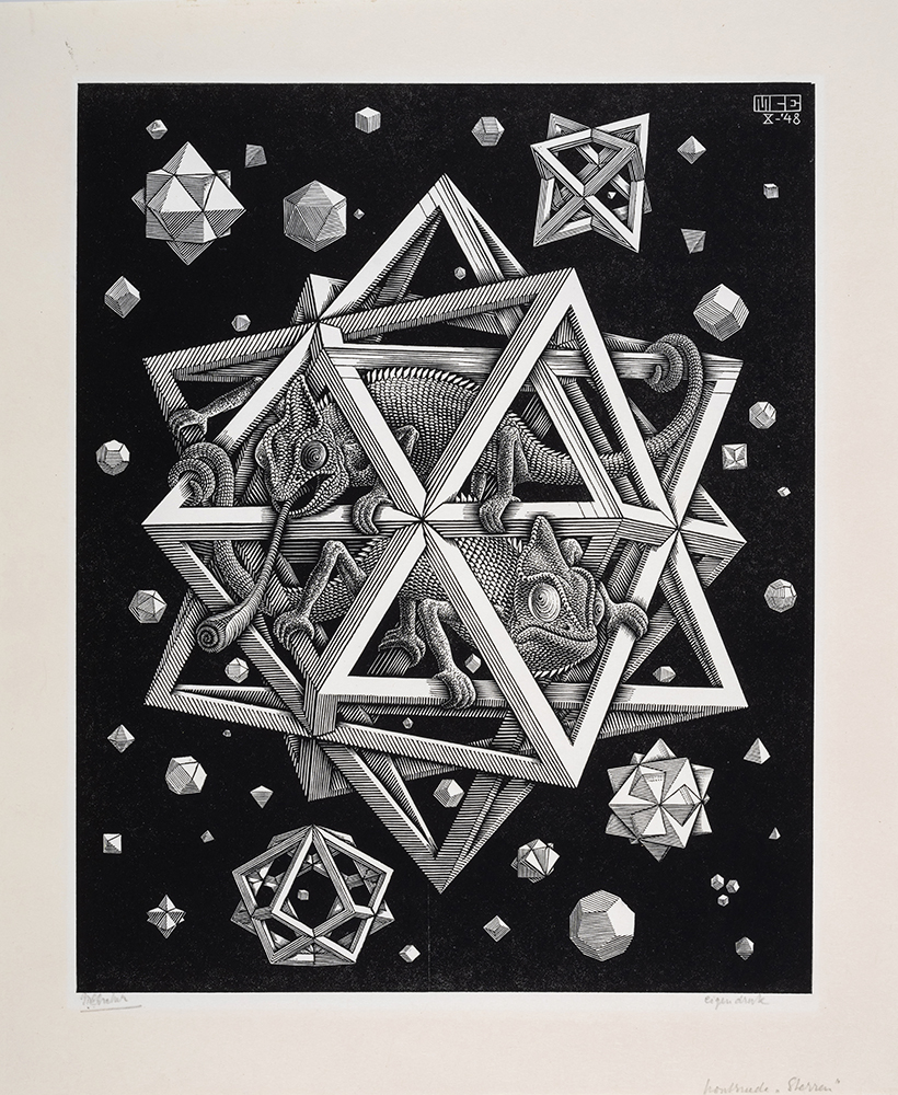 Inline Image - Lot 211: Maurits Cornelis Escher (1898-1972), ‘Stars (Bool 359)’, Wood engraving, 1948, a fine richly inked impression, signed and inscribed 'eigen druck' in pencil | Est. £15,000-20,000 (+ fees)