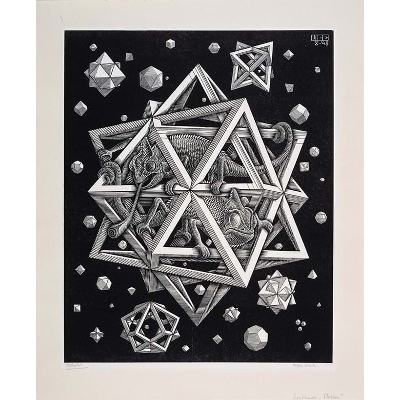 Inline Image - Lot 211: Maurits Cornelis Escher (1898-1972), ‘Stars (Bool 359)’, Wood engraving, 1948, a fine richly inked impression, signed and inscribed 'eigen druck' in pencil | Est. £15,000-20,000 (+ fees)