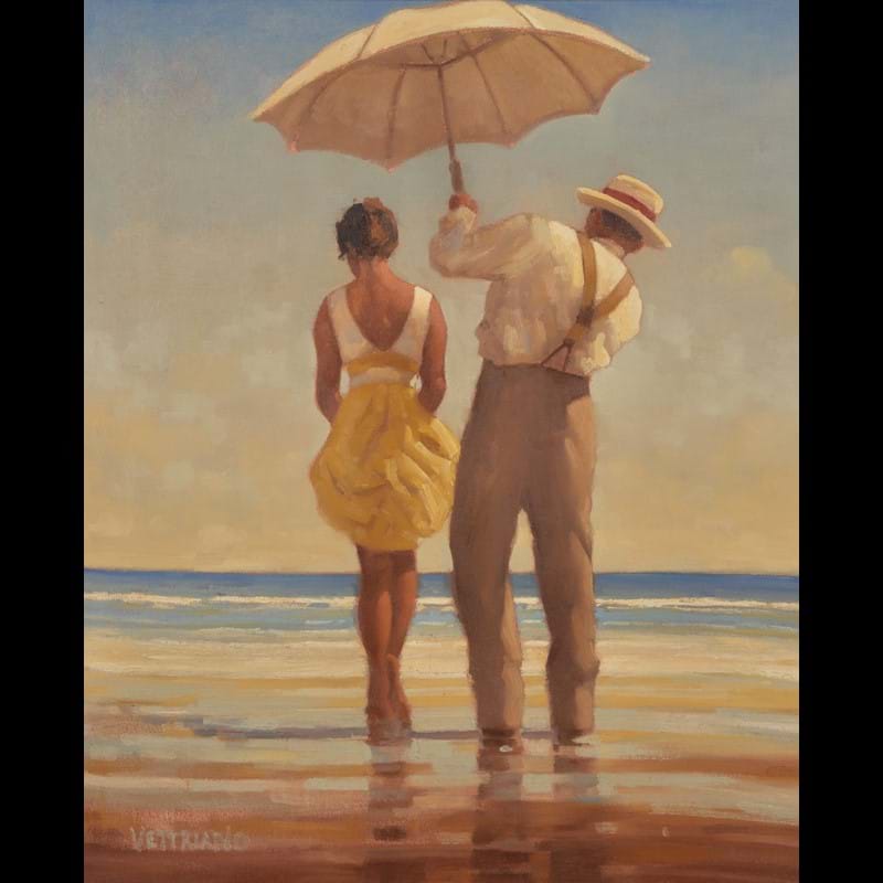 Jack Vettriano (b. 1951), On the beach, oil on canvas