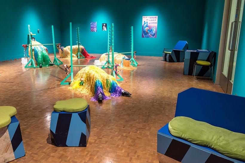 Inline Image - Alberta Whittle's exhibition 'Dipping Below a Waxing Moon, The Dance Claims Us For Release' (January - May 2023) | Image courtesy of Holburne Museum, Jo Hounsome Photography