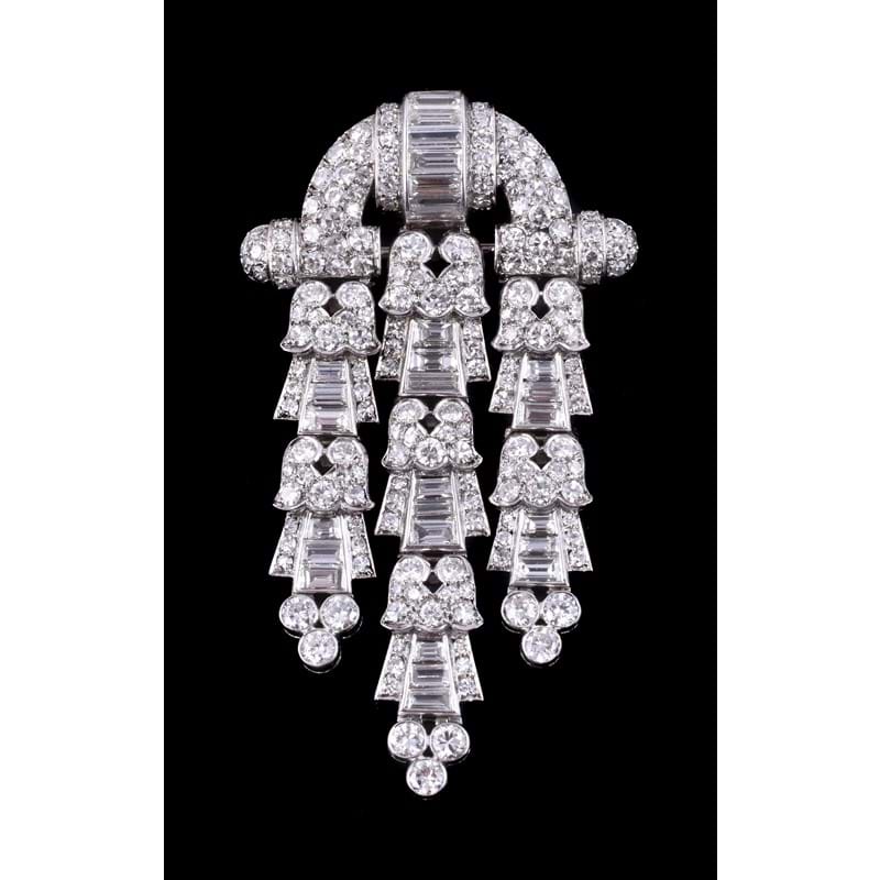 A diamond brooch pendant, approx. 4.00 carats in total