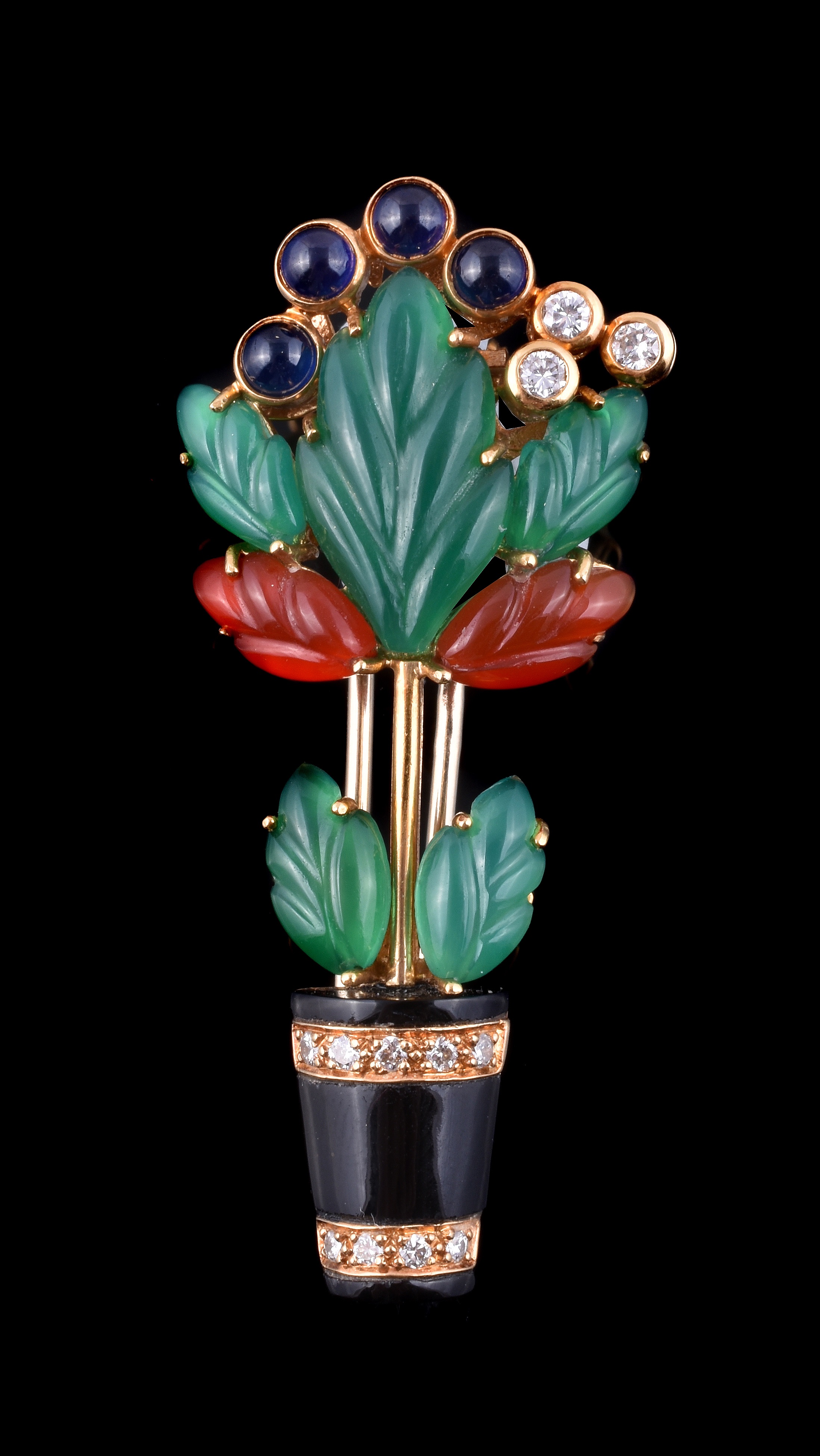 A multi gem shrub brooch by Cartier