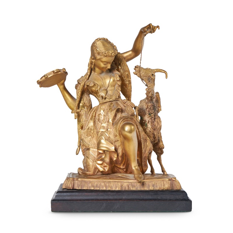 A Gilt Bronze Figure of Seated Woman, French, mid/late 19th Century