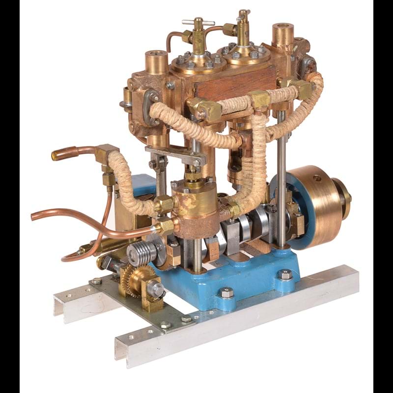 A well-engineered model of a twin simple vertical marine engine 
