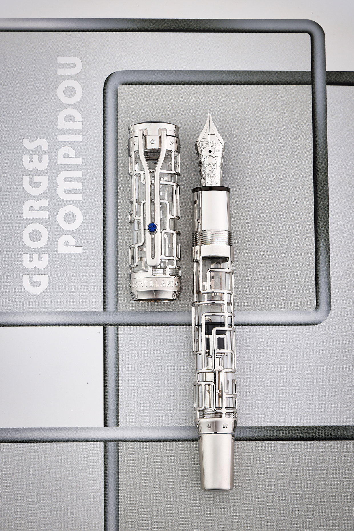 Inline Image - Lot 178: Montblanc, Georges Pompidou Skeleton 77, a limited edition fountain pen, No. 74/77, 2007 | Est. £8,000-12,000 (+ fees)