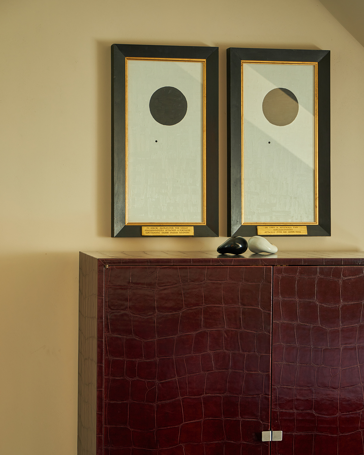 Inline Image - Lot 175: λ Keith Coventry (British B. 1958), 'Alexander The Great; A Millwall Fan', Oil on canvas, wood, glass & goldleaf, in two parts | Est. £10,000-15,000 (+ fees)