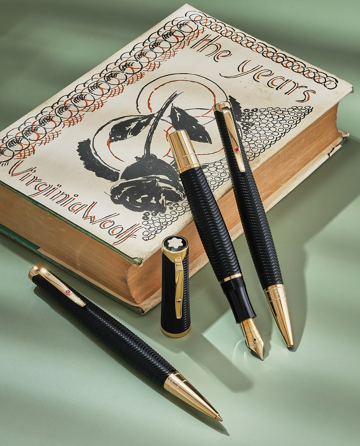 Inline Image - Lot 166: Montblanc, Writers Edition, Virginia Woolf, A limited edition three pen set, fountain pen No. 00165/16000, ballpoint No. 00165/18000, pencil No. 0165/4000, 2006 | Est. £800-1,200 (+ fees); Lot 371: Woolf (Virginia) The Years, first edition, Hogarth Press, 1937 | Est. £700-900 (+ fees)