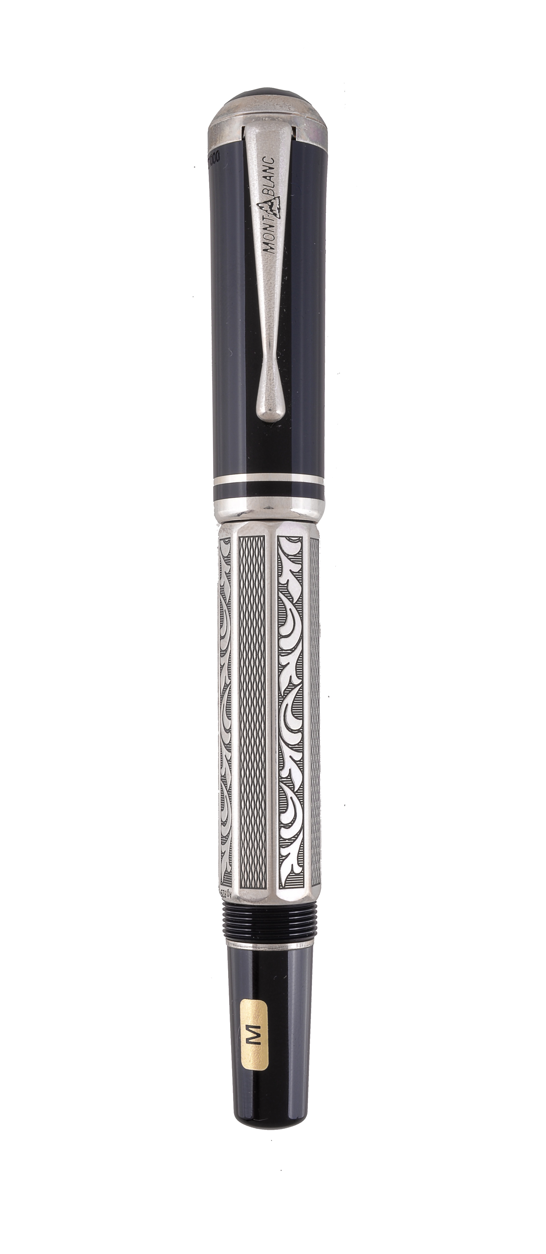 Montblanc, Writer's Edition, Marcel Proust, a limited edition, silver coloured and black lacquer fountain pen, circa 1999