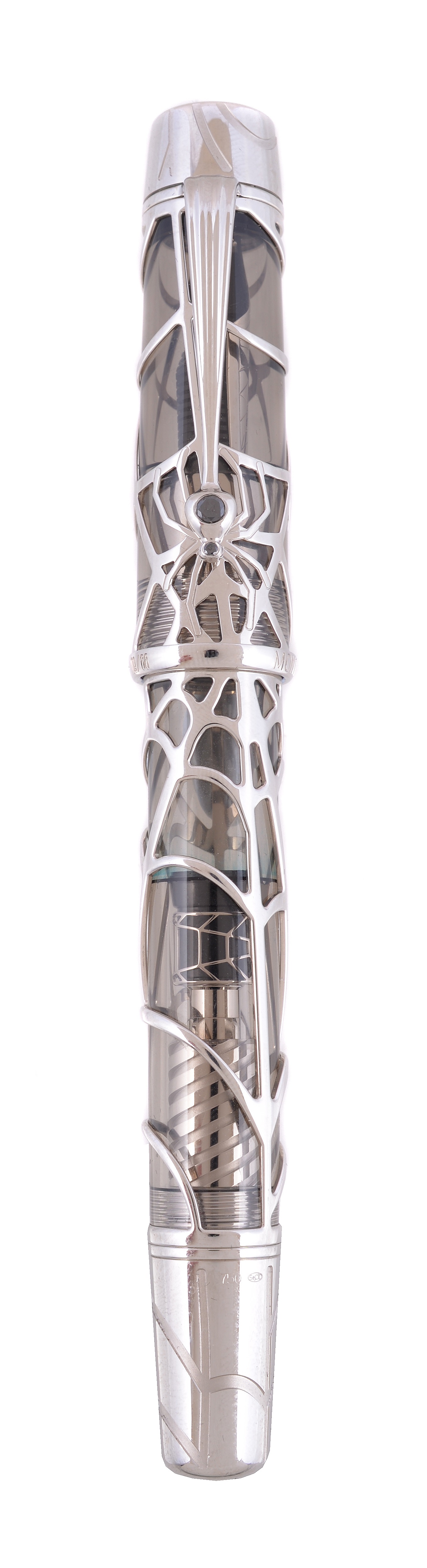 Montblanc, Magical Black Widow, 88, a limited edition white gold coloured skeleton fountain pen, circa 2004