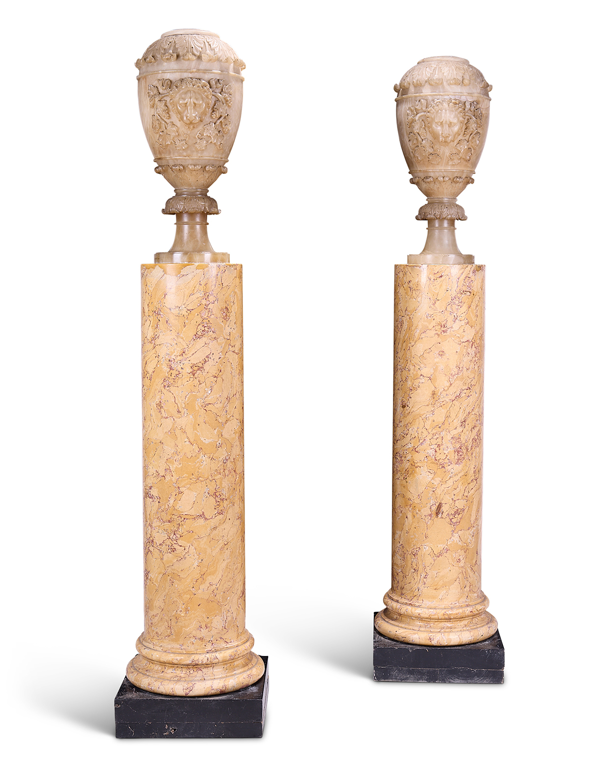 Inline Image - Lot 430: A pair of Italian alabaster urns, 19th century | Est. £3,000-5,000 (+ fees)