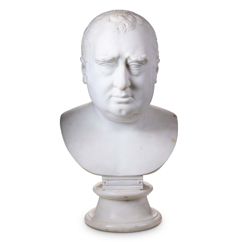 Inline Image - Lot 475: Richard Westmacott (1775-1856), a marble portrait bust of Charles James Fox, 1818 | Est. £6,000-10,000 (+ fees)