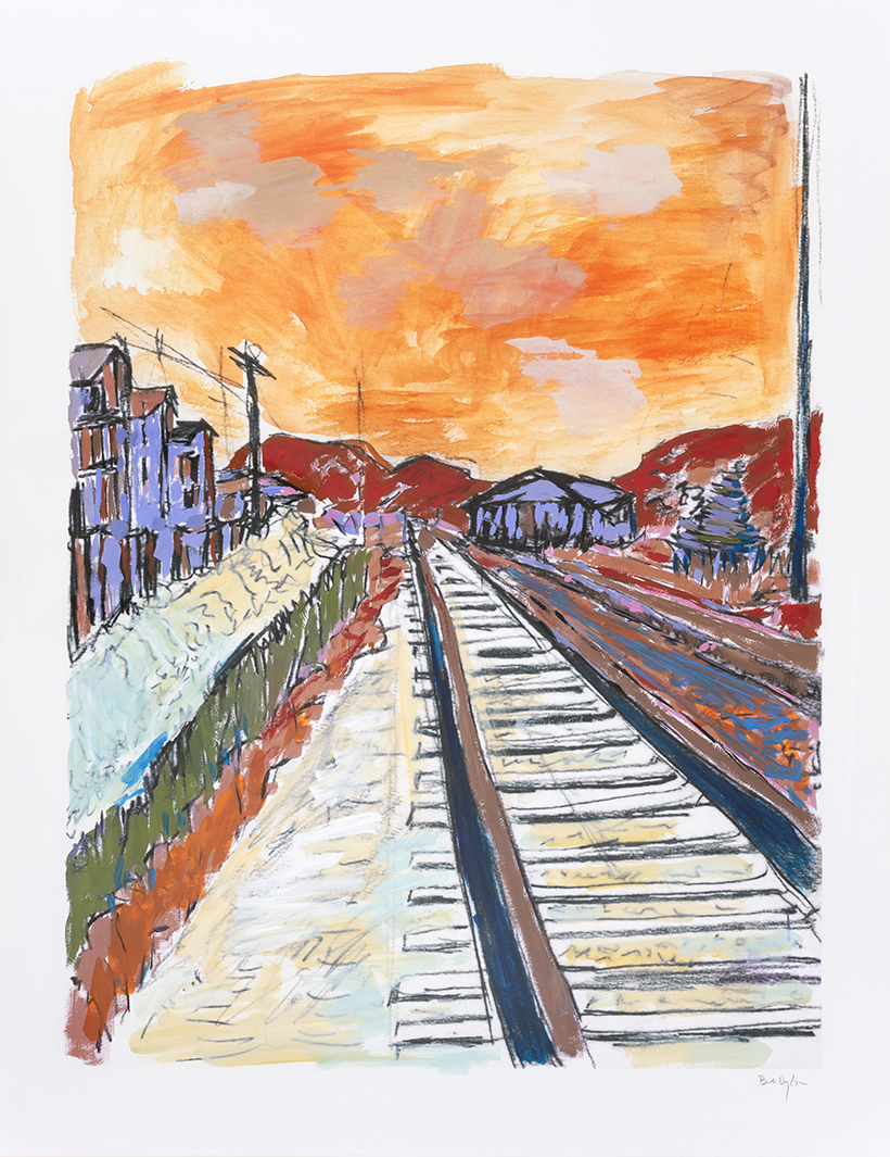 Inline Image - Lot 12: Bob Dylan (b.1941), Side Tracks (7 June 1989, Birmingham, England), The unique giclée in colours extensively hand-finished with watercolour, gouache and acrylic, 2007 | Est. £25,000-30,000 (+ fees)