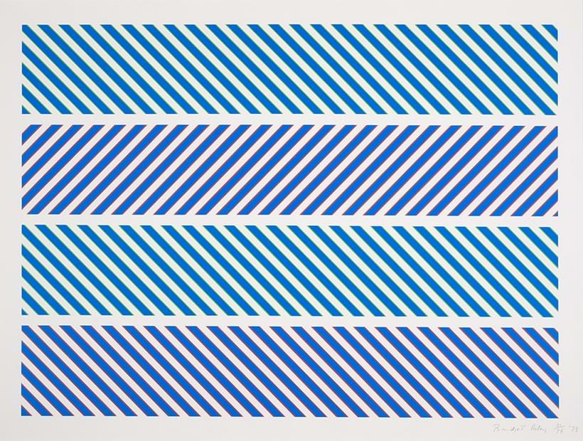 Inline Image - Lot 71: Bridget Riley (b.1931), Hommage to Rothko (Tommasini & Gubay 20), Screenprint in colours, 1973, signed and dated in pencil