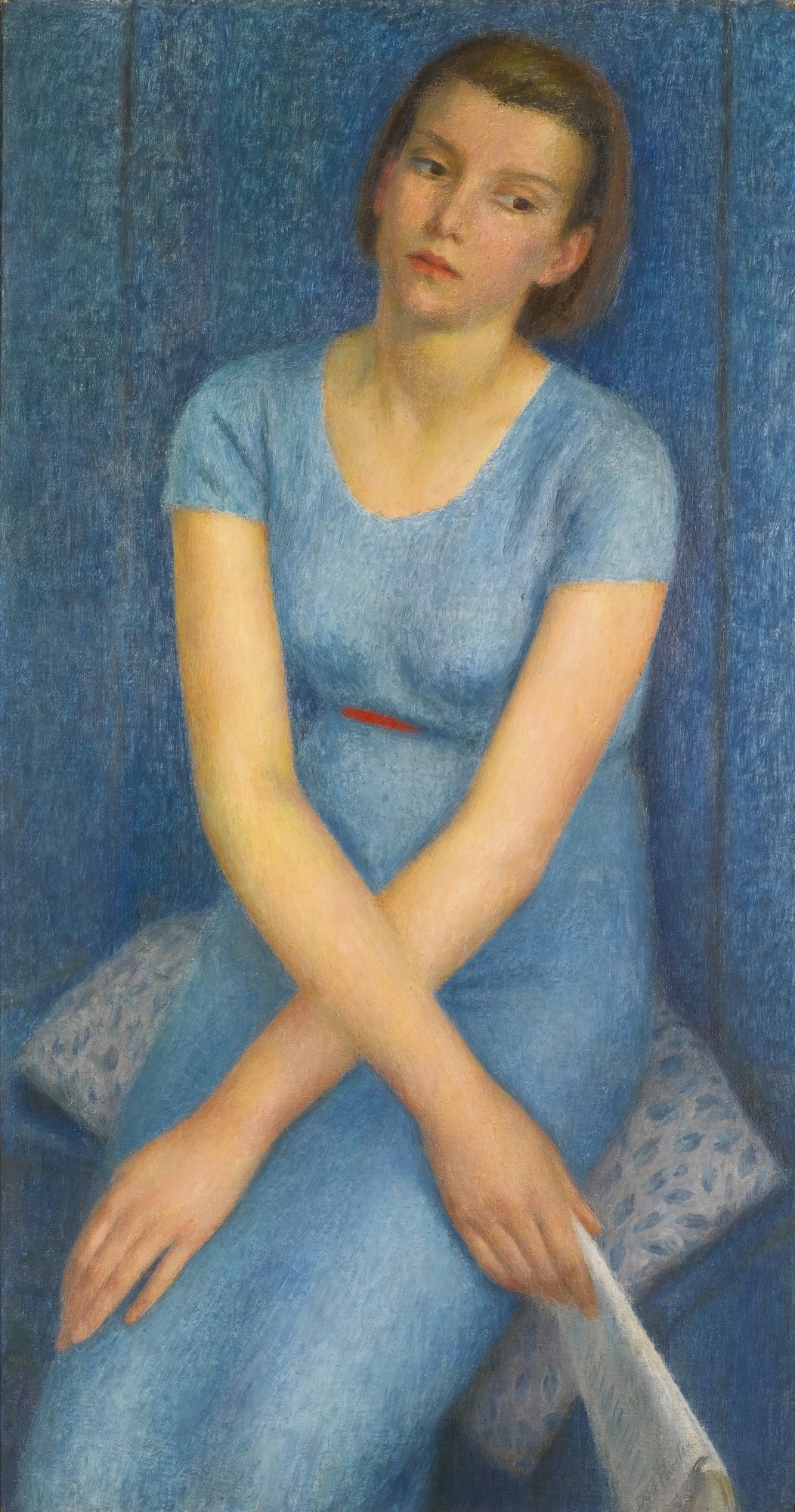 Inline Image - 'Blue portrait of a girl' by Dod Procter | Image courtesy of the Bowerman Collection