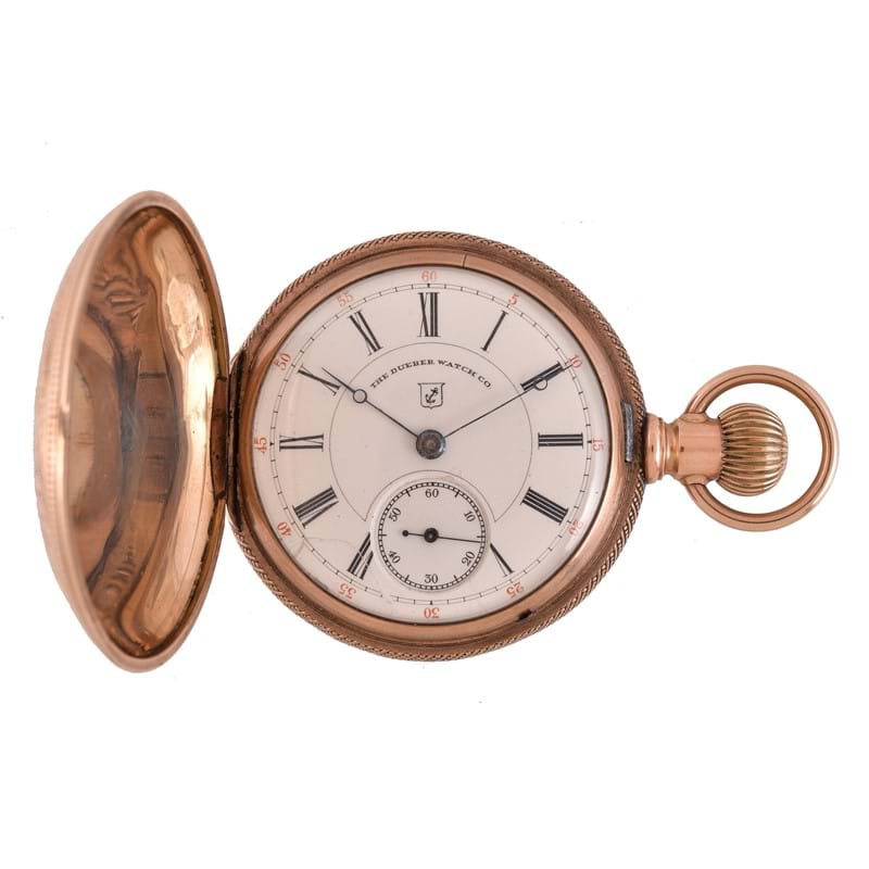 The Dueber Watch Co., gold coloured full hunter keyless wind pocket watch 